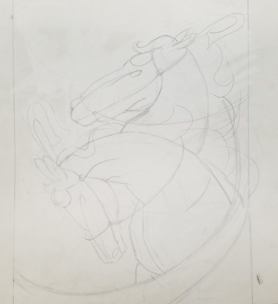 Drawings 14 Pencil drawing of two horse heads