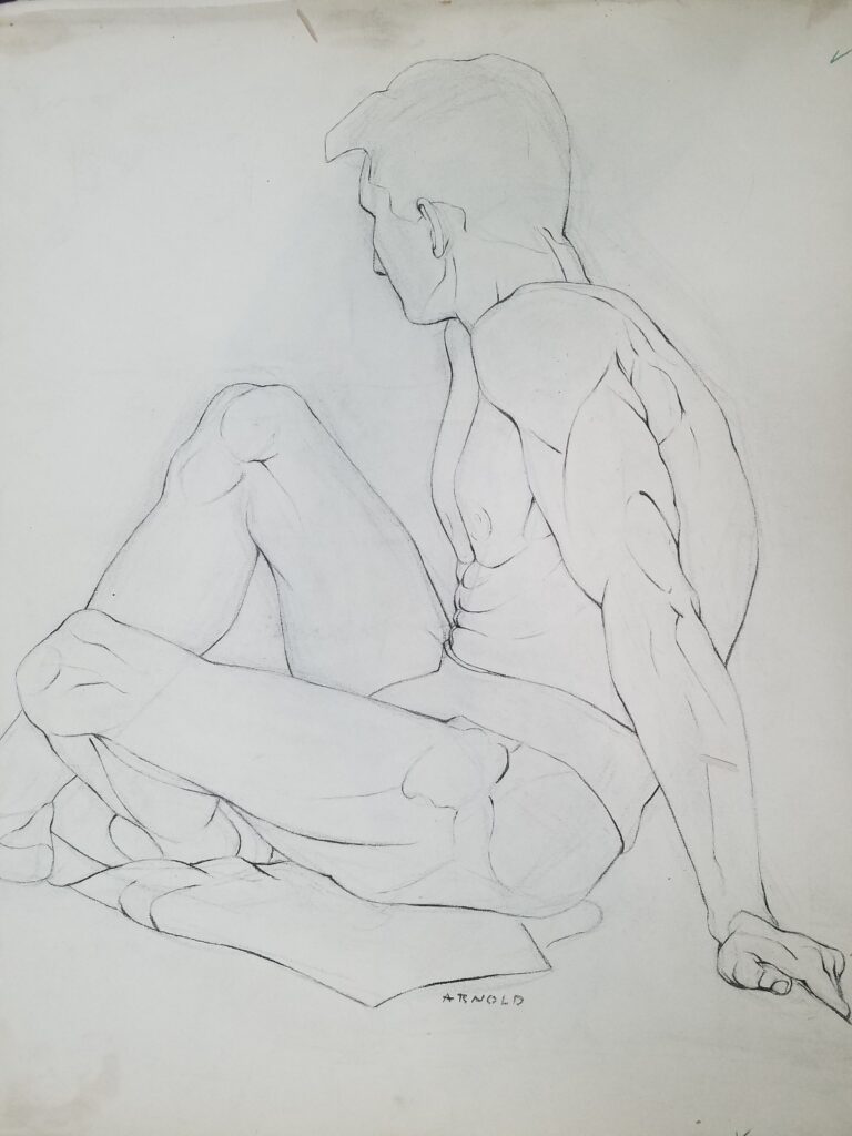 Sketch of nude male-presenting person