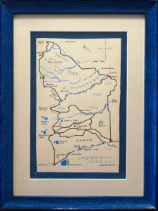 A hand-drawn map of the US state of Colorado