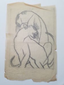 Sketch of two big cats