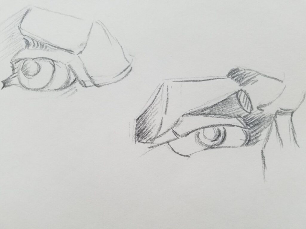 Sketch Diary 6 A page from sketch diary notebook with pencil drawing of two people's eyes